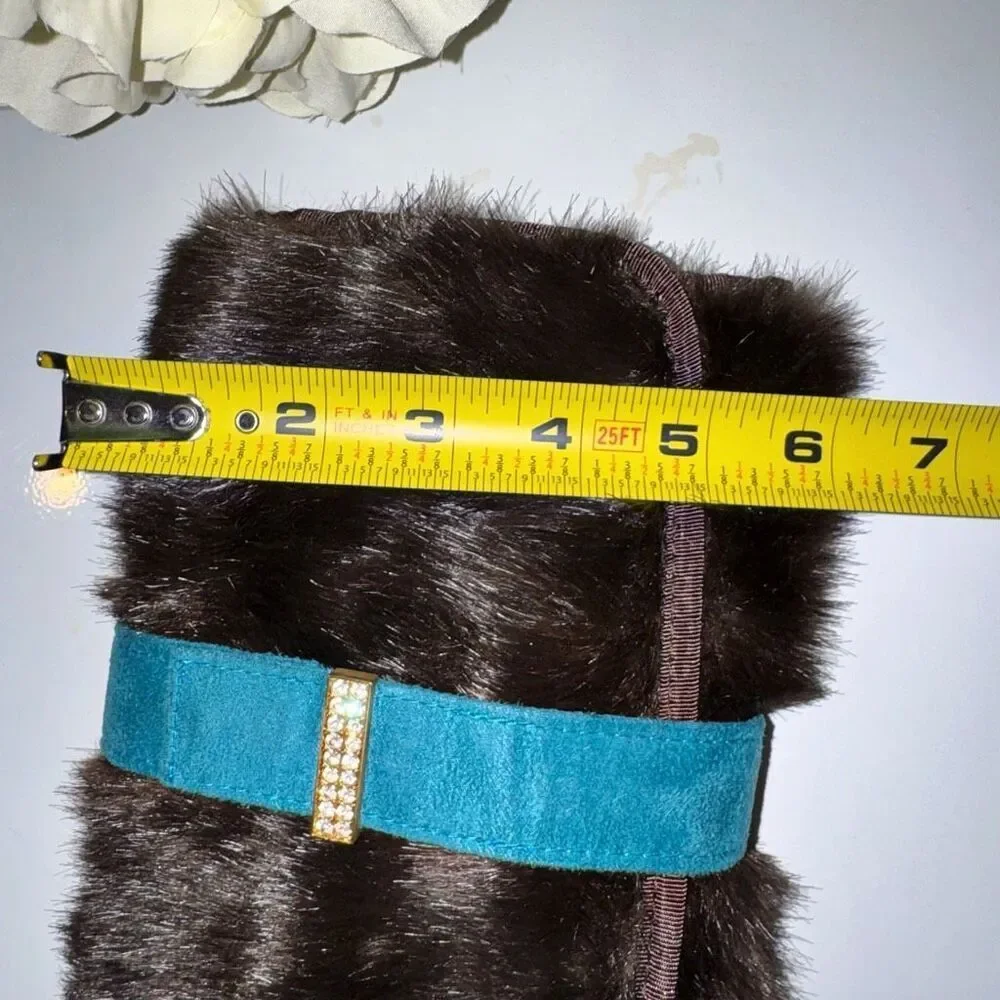 Stephanie Johnson Faux Fur Jewelry & Cosmetic Roll Organizer Travel